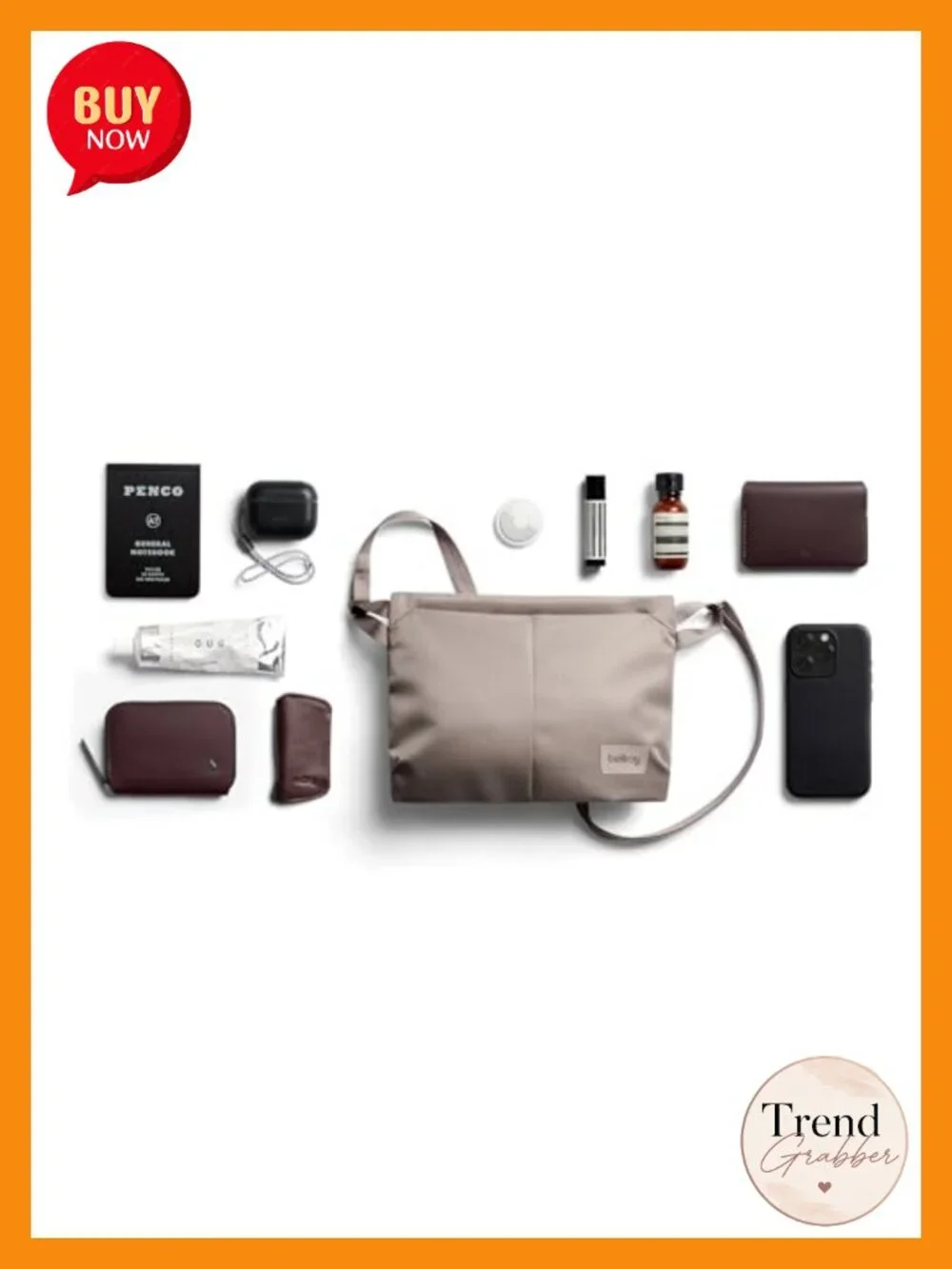 Slimline Crossbody Travel Pouch with Expansion Base